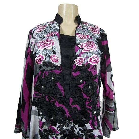 VTG 70s Groovy M L Mod Psychedelic WHIMSIGOTH Hippie Witchy Midi Purple Dress - Picture 2 of 11